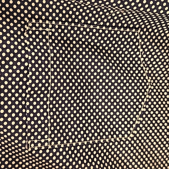 💕FRANK & EILEEN💕 Barry Woven Button Up Blouse - Navy Polka Dots Print Small - Picture 13 of 16